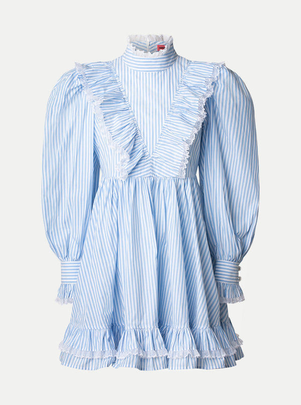 Custommade Louisa Stripes Dress 001 Bright White
